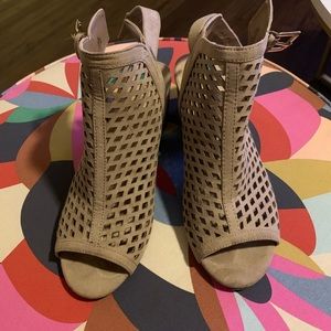 Beige low heel shoes cover up brand new